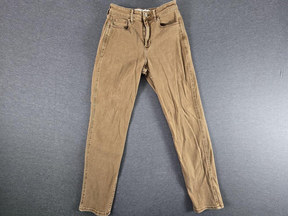 Hollister Jeans Juniors 1R W25 L27 Brown Curvy High-Rise Mom Vintage Stretch